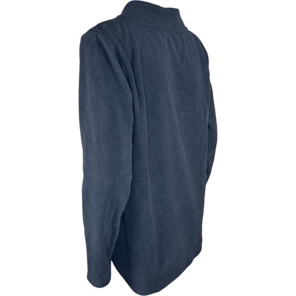 Denim & Co. Regular Fleece Crossover Neck Long Slv Tunic w/ Dolphin Hem Black S - Picture 7 of 13